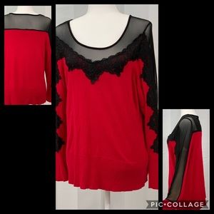 Red and black sexy sweater